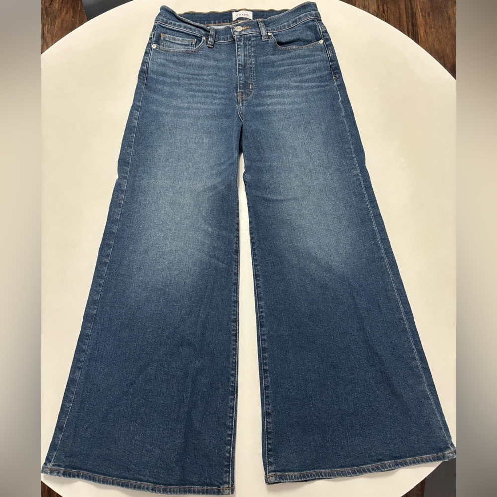 Frame Denim Women's Wide Leg Ankle Jeans - Medium Blue